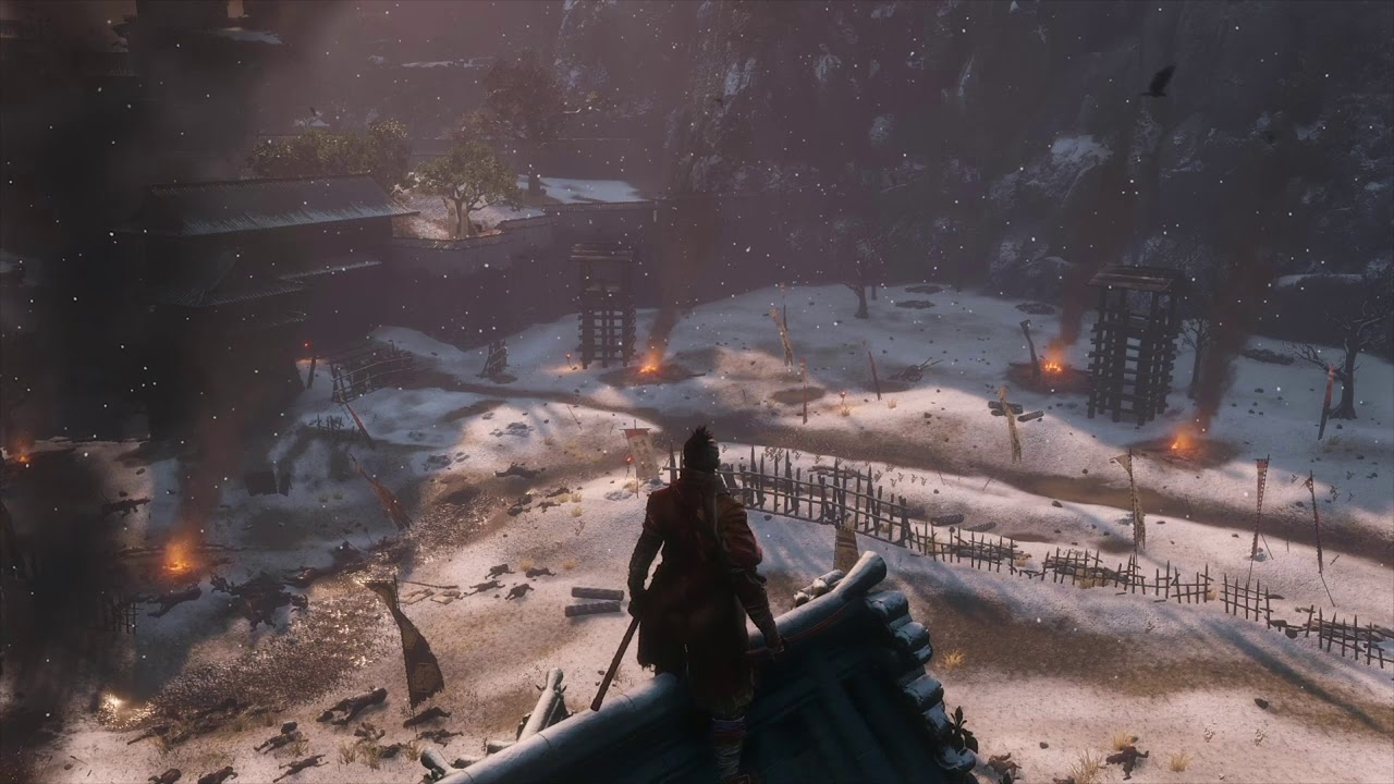Sekiro: Shadows Die Twice - Above Gyoubu Battlefield Ambiance (crows, white noise, wind)