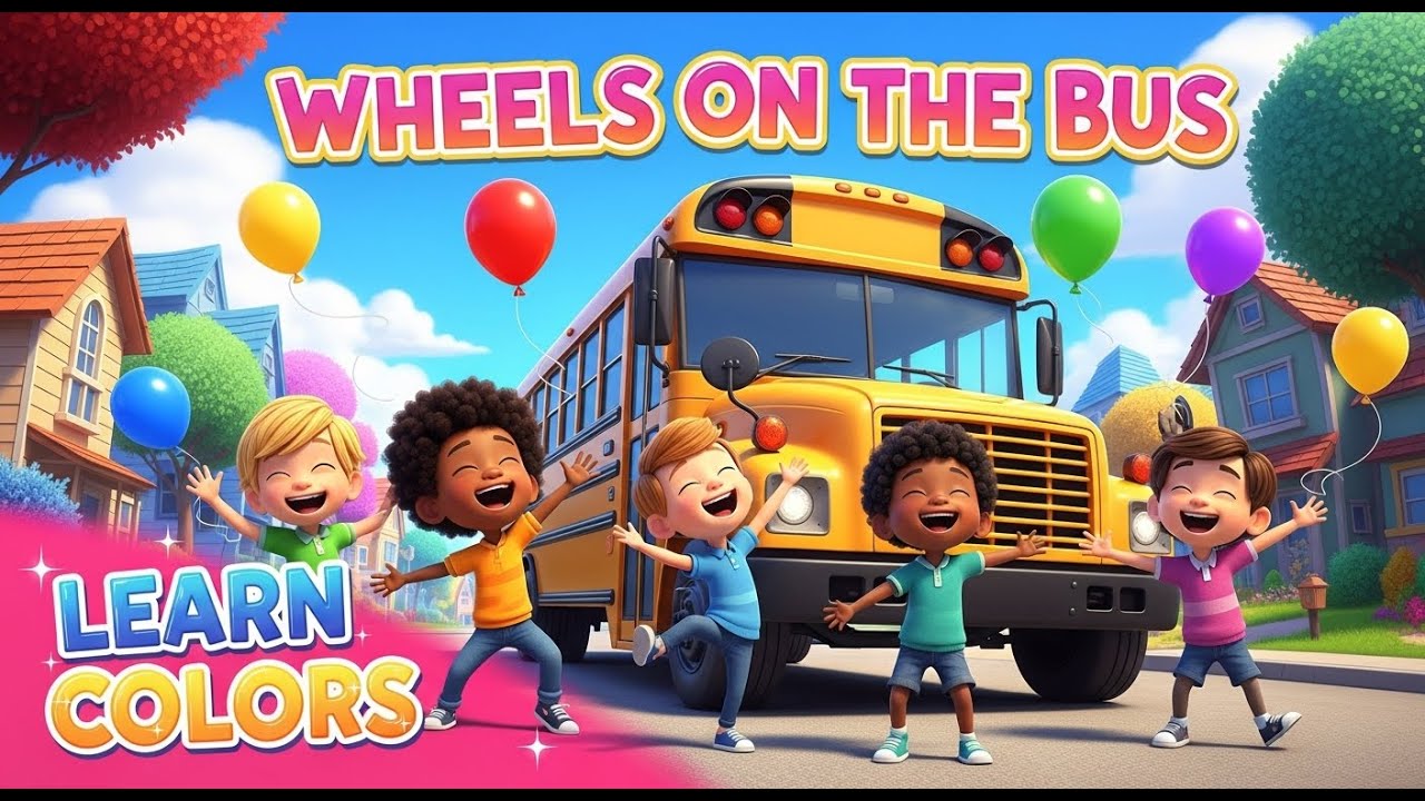 Wheels on the Bus Color Song | Sing & Learn Colors For Kids | Fun Color Song For Kids
