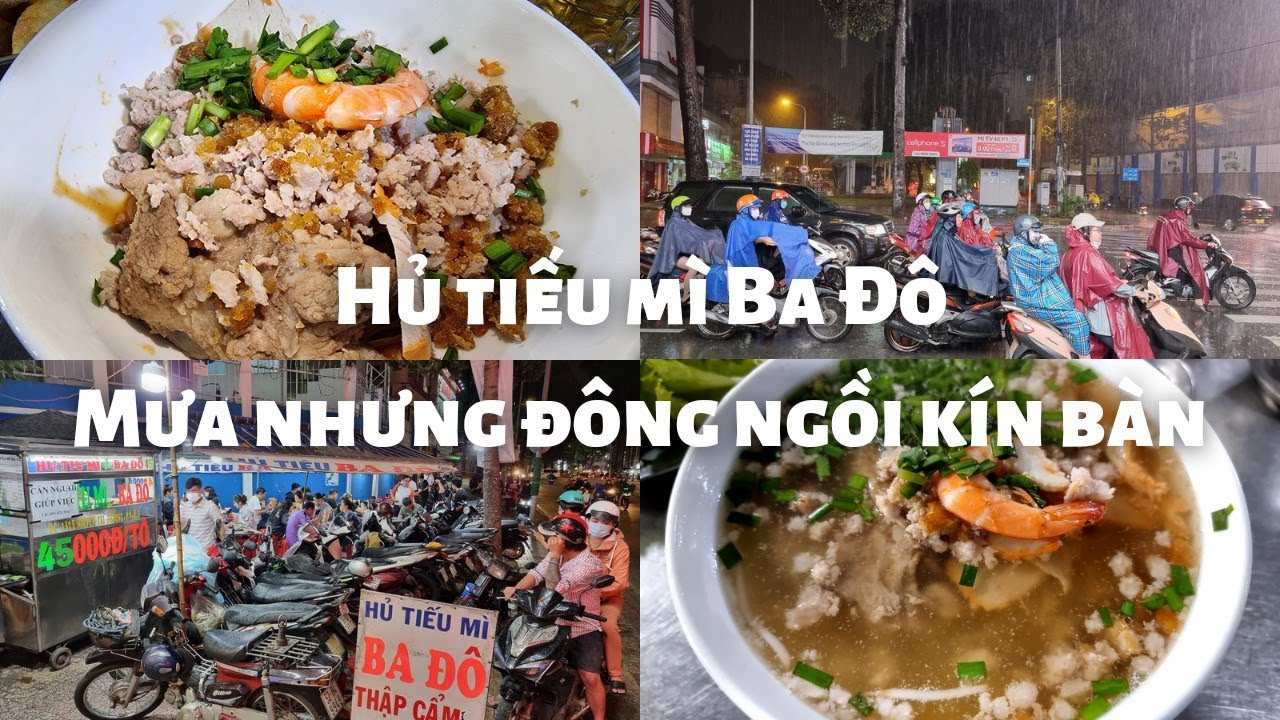 Rất đông Hủ tiếu sườn Ba Đô quận 5: Sài Gòn mưa rất... - youtube