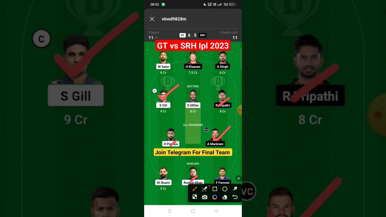 GT vs SRH Dream11 Prediction | Gujarat vs Hyderabad Ipl 2023 Dream11 Team | GT vs SRH Dream11 Team