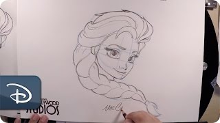 How-To Draw Elsa From 'Frozen' | Disney's Hollywood Studios