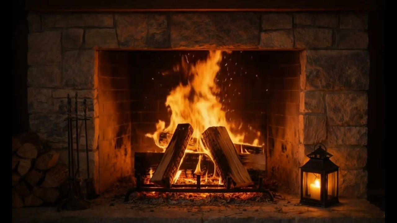Cozy Fireplace 🔥 Relaxing Fire Sounds for Sleep, Study & Stress Relief (4K)