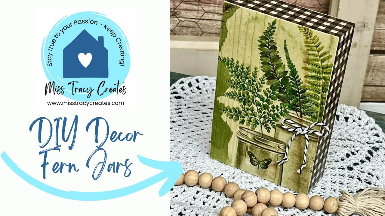 Декор из деревянных блоков для банок с папоротником своими руками (урок по созданию простых салфе...