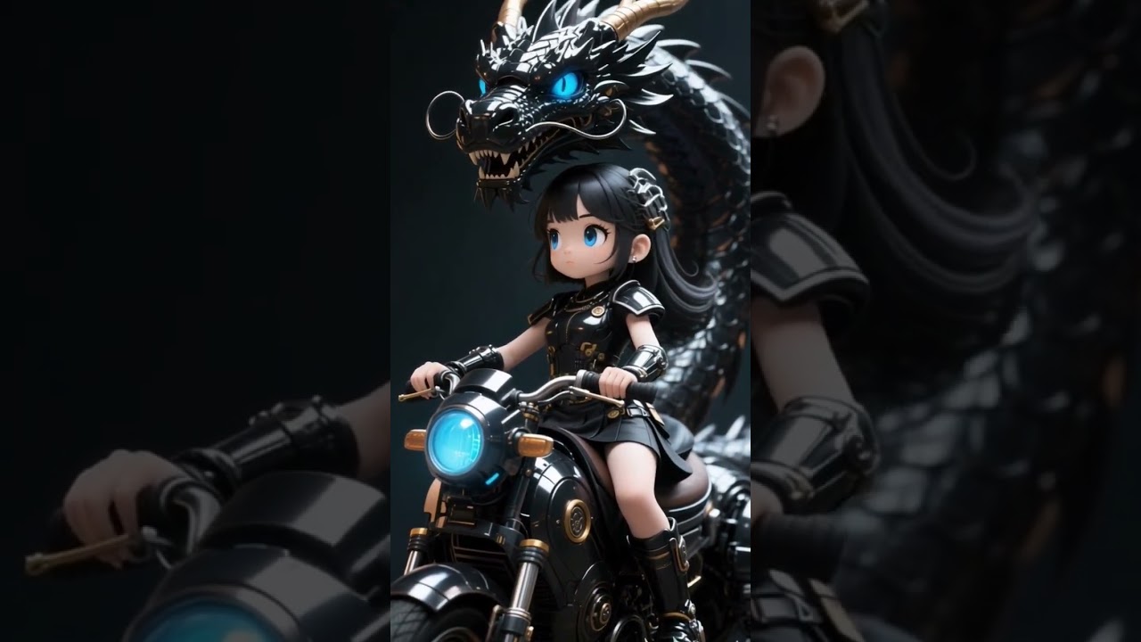 3D Fantasy Battle Scene""Machine Dragon Rider – Brave & Beautiful Warrior Girl | Epic 3D Fantasy"