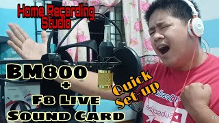 Quick Set-up | BM800 Condenser Mic & F8 Sound Card to Mobile Phone | Home Recording Studio