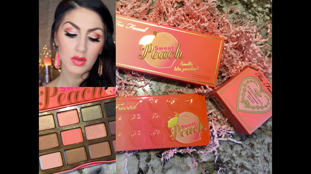 Too Faced SWEET PEACH Palette Tutorial| Full swatches & Review