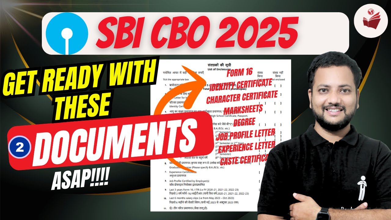 📌 Complete These Documents ASAP | SBI CBO Interview 2025 | 🎯 Complete Enclosure List for Interview-2