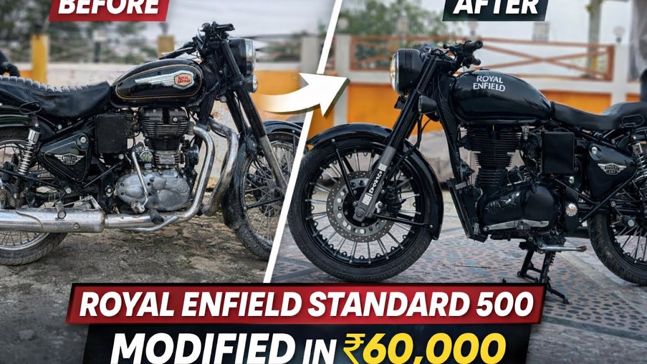 Royal Enfield Standard 500 Modified in ₹60,000 | Before vs After 🔥
