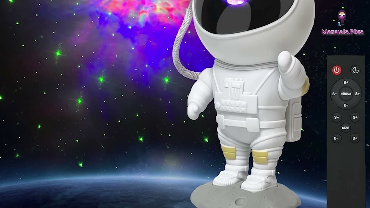 CLOSUNT Astronaut Star Projector Kids Night Light: Instructional