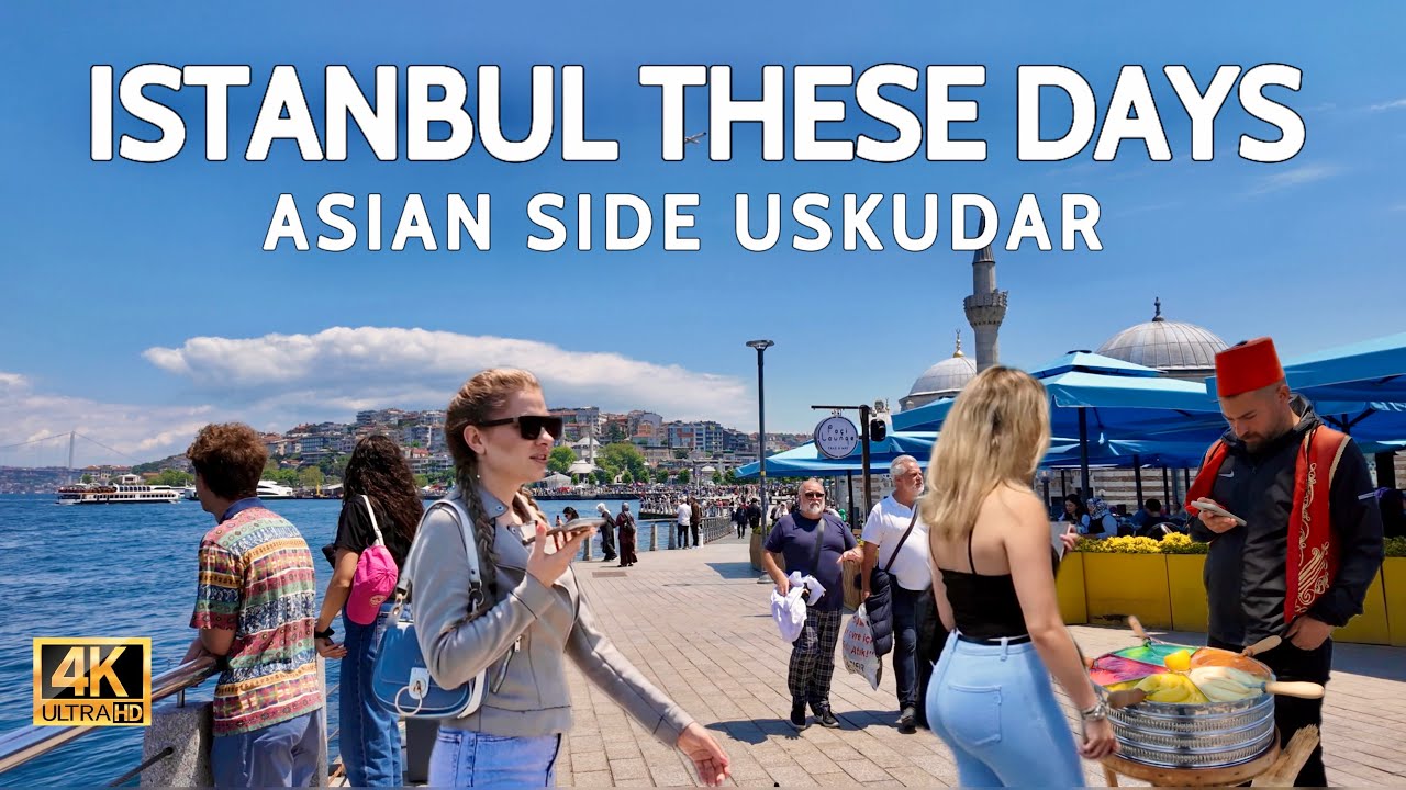 Istanbul 4K Walking Tour 2025: Üsküdar Pier, Maiden’s Tower, Bosphorus Views | Turkey Travel Guide