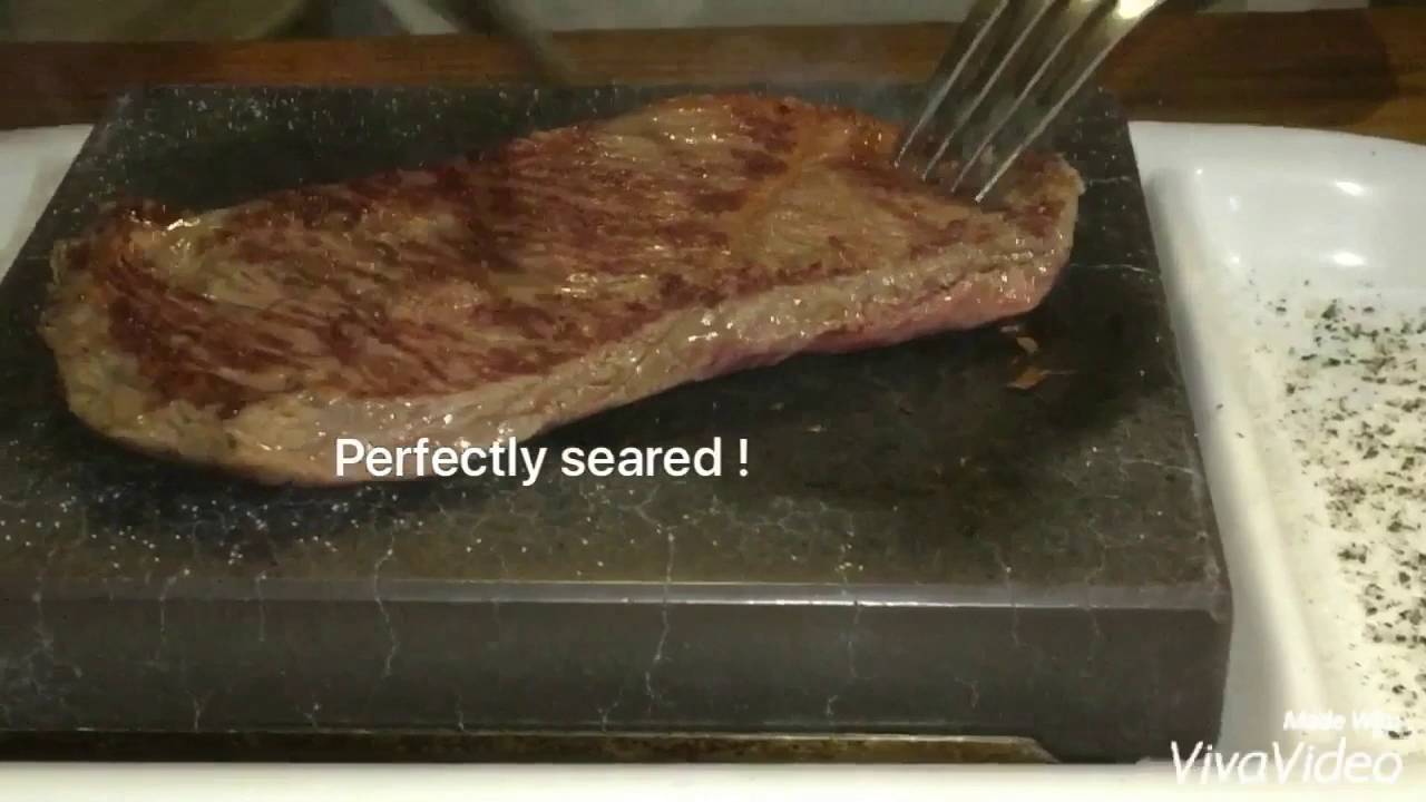 Wow! Sizzzzling yummy steak LavaStone - YouTube