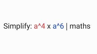 Simplify A4 X A6  Maths 
