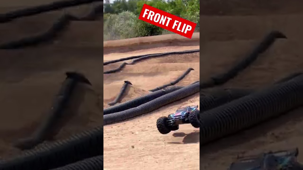 Traxxas Rustler 4x4 VXL Front flip!