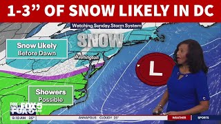 Dc Snow Forecast 1 To 3 Inches Of Snow Likely Early Sunday