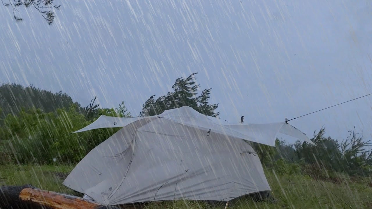 HEAVY RAIN CAMP WITH STRONG WIND‼️SOLO CAMPING IN HEAVY RAIN - YouTube