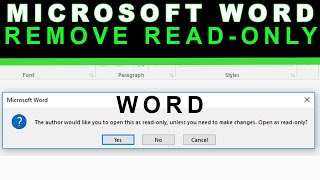 Remove read only protection in Word