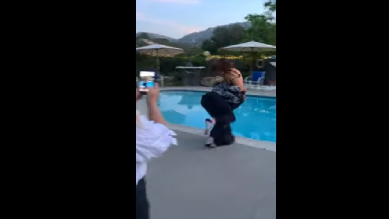 Girl Gets Pushed Into The Pool During Her Quarantine Prom