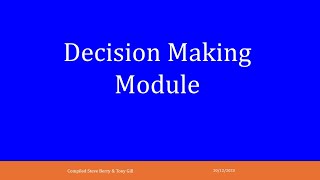 Decision Making Course