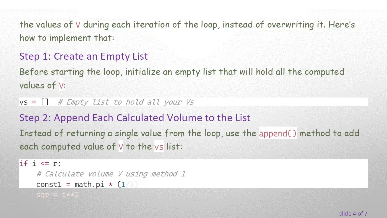 How to Get a Vector Output from a Loop in Python Functions