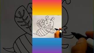 How to draw a cute bumble bee