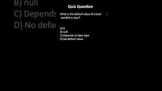 Java Quiz Series – Day 13 | Default Value of Local Variable in Java