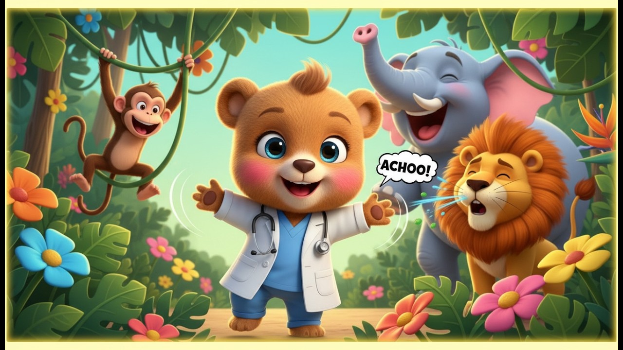 La aventura del oso del médico de la jungla 🐻🌴🩺 | canción para niños | rimas infantiles | Canción