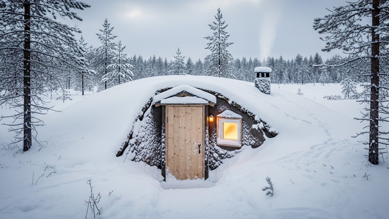 Hidden Underground House Build – Extreme Winter Survival Cabin
