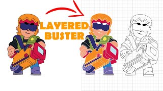 How to Draw Buster From Brawl Stars For Cricut screenshot 2