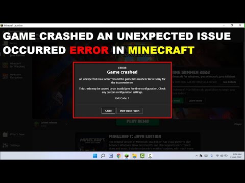 How to Fix Minecraft Game Crashed Error in Windows 11 or 10
