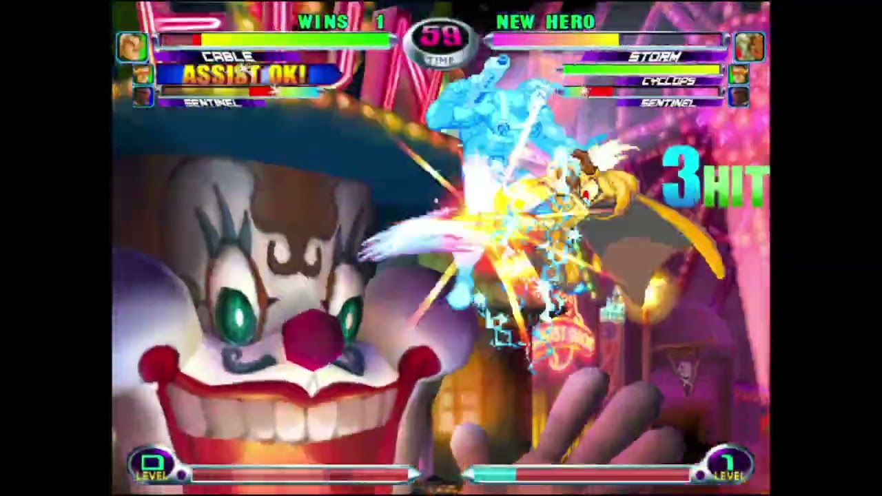 Marvel vs. Capcom 2 - Sentinel, Cable, Cyclops vs. Storm, Sentinel, Cyclops