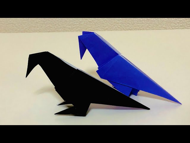 簡単なカラスの折り方 折り紙 How to fold a simple crow with origami