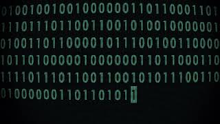 1 hour Screensaver binary code on green LCD screen  Background Video Loop Animation no sound