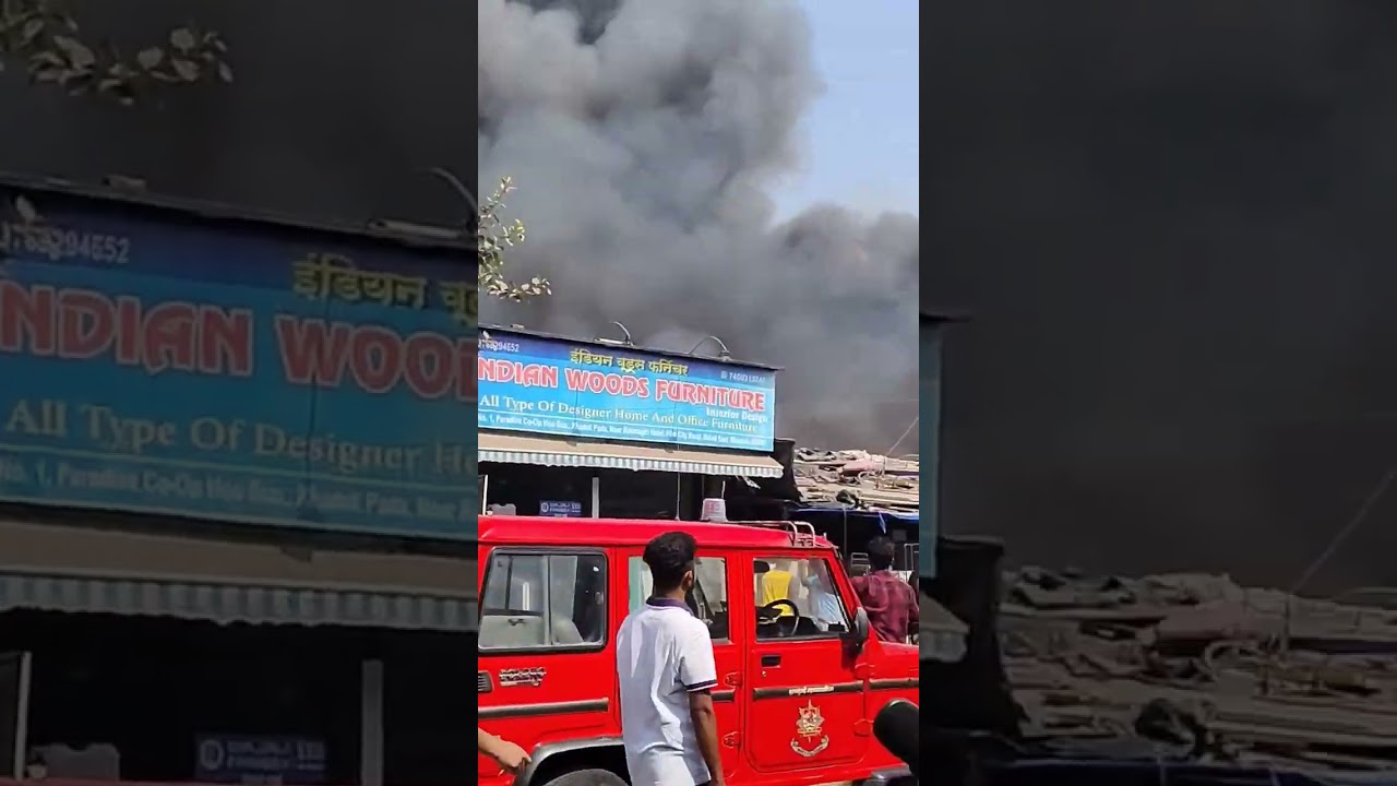 massive fire 🚒 in goregaon east gokuldham near film city road