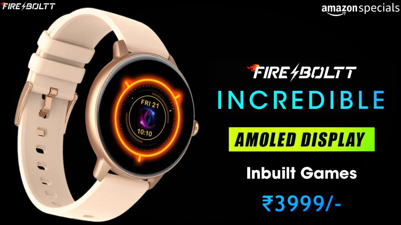 Fire Boltt Incredible Smartwatch | India🔥1.3 -AMOLED Screen | In-Built Gaming | 7 Days Battery🔥Price