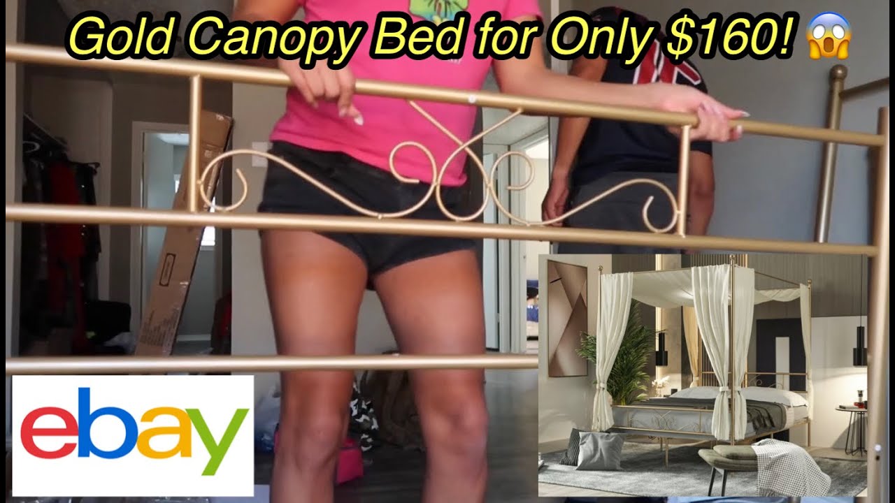 Gold Beautiful Canopy Bed for Only $160 from EBay!!