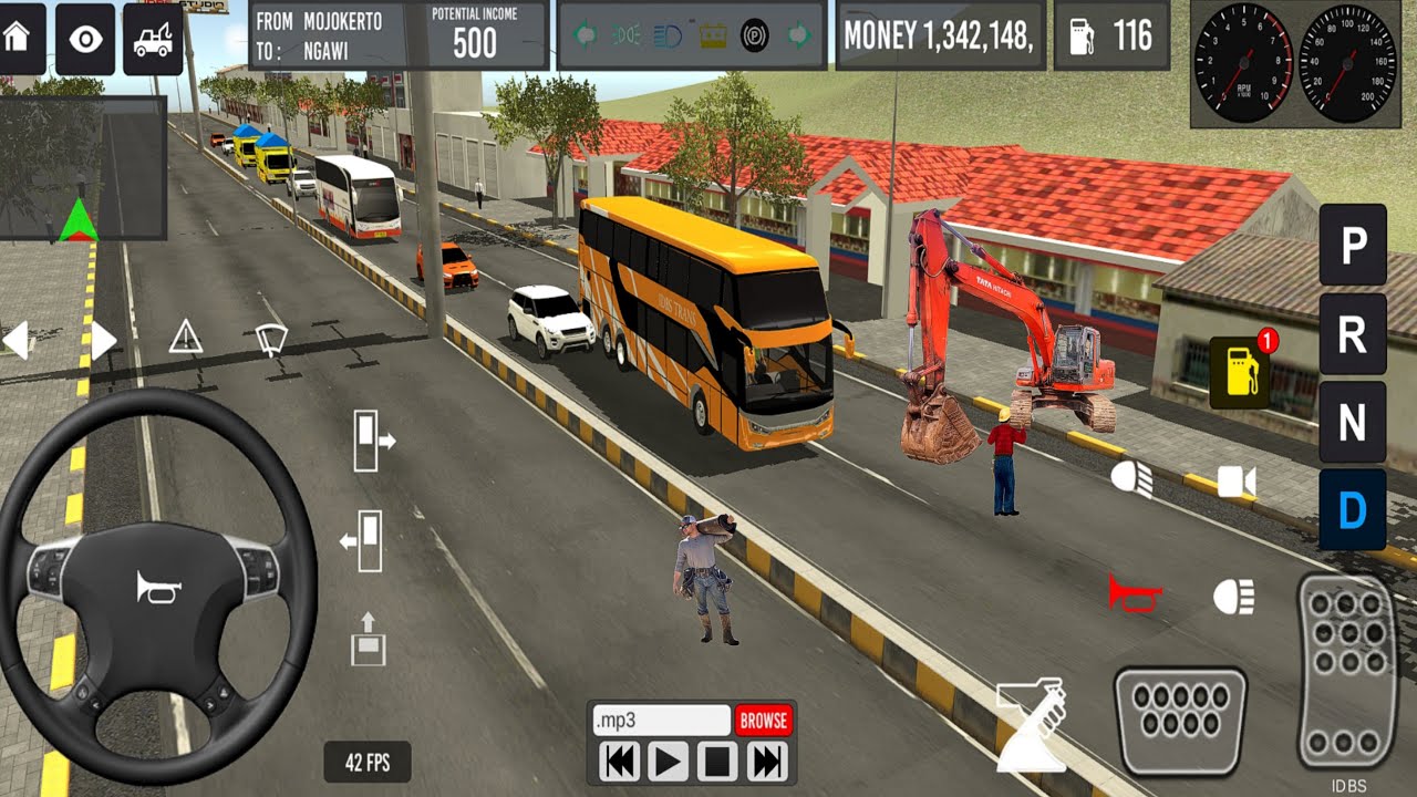 Indian Local Real 3D Bus Driving Highway Crane Working For Construction- Idbs Bus Gameplays