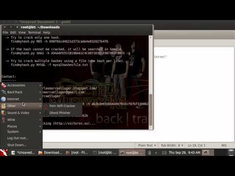 Crack password hash using findmyhash.py.avi