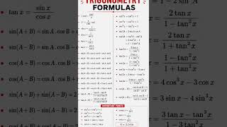 🚀 सभी Trigonometry Formulas एक वीडियो में | Class 10 Maths 📚🔥 #shorts #cbse #boardexam
