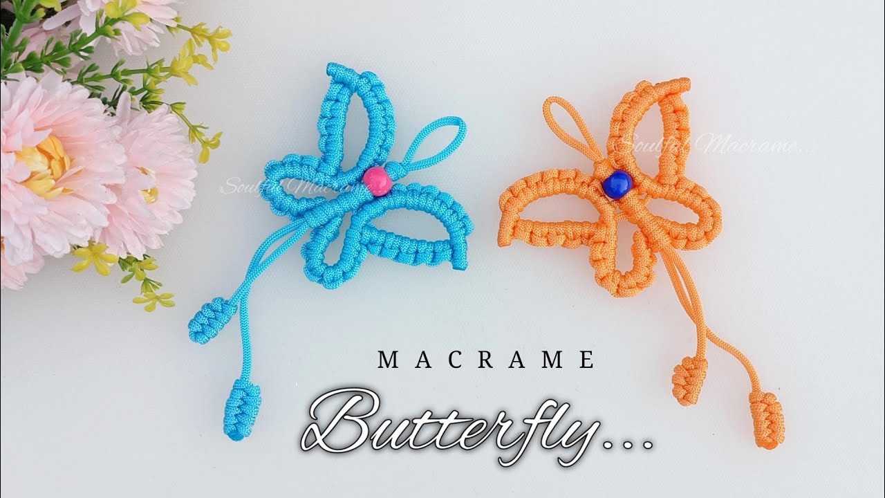 Macrame Butterfly Keychain Macrame Animals Macrame Keychain