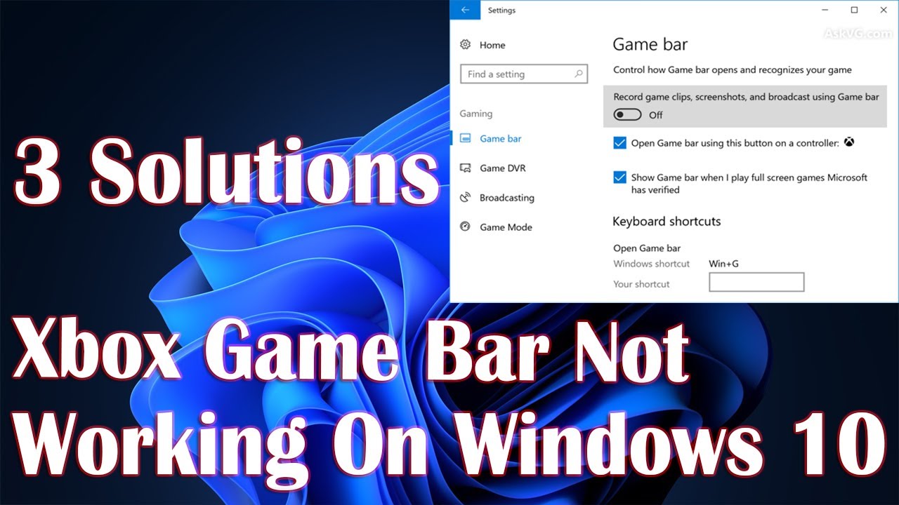 Game Bar Not Working On Windows 10 3 Fix How To YouTube