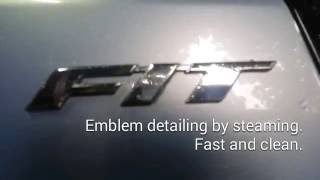 Emblem detailing by steaming