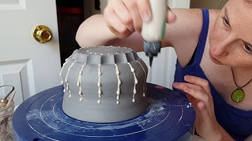 Slip Trailing on Ceramic Bowl