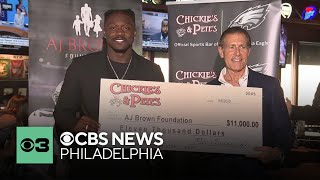 A.J. Brown's “Sweet Heat Wings” for a good cause at Chickie’s & Pete’s in South Philly