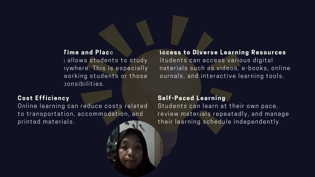 Presentation the Benefits and Challenges of Online Learning for Bhs Inggris Project