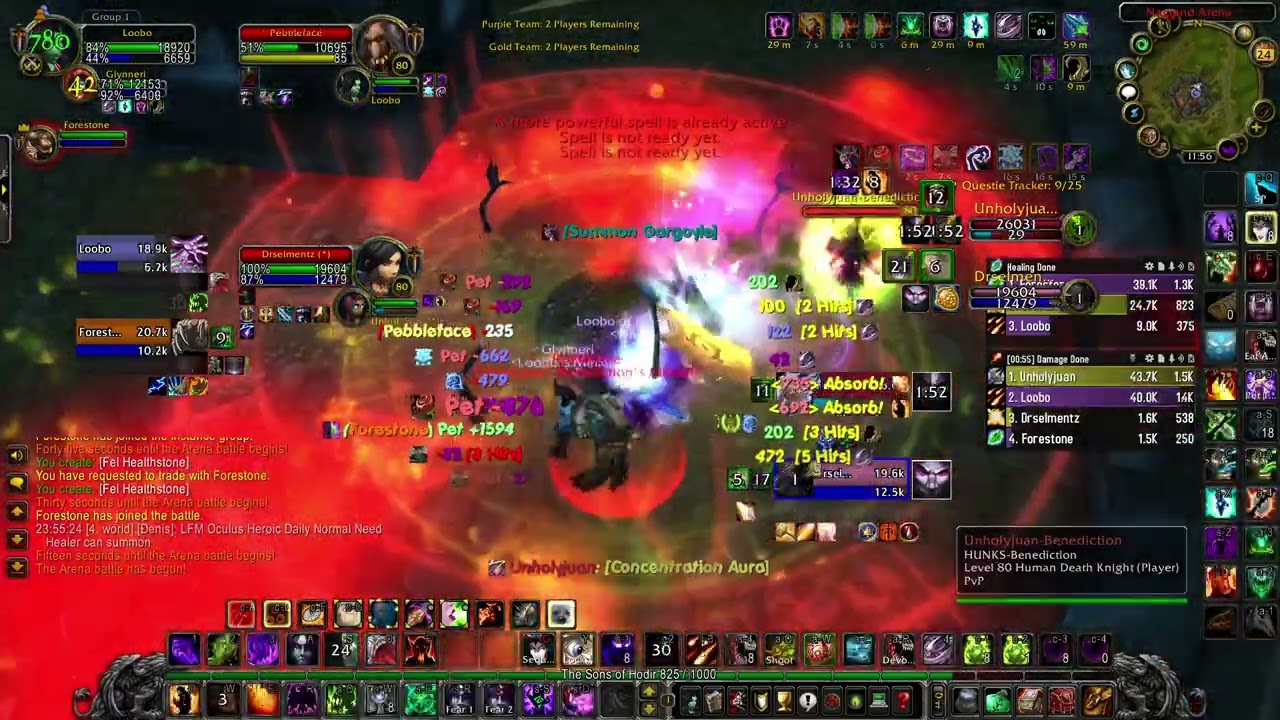 Destro Warlock/Resto vs Unh/Hpal 2k rated arena.