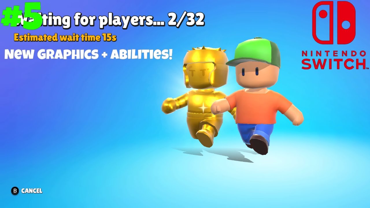 Stumble Guys Nintendo Switch 2-Player Split Screen Co-Op Gameplay! Part 5 - New Graphics + Abilities