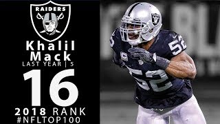 Oakland raiders defensive end, khalil mack, comes in at number 16 on
the list of top 100 players 2018 as voted by peers. subscribe to nfl:
http://j.mp/...