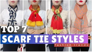 7 Ideas for How to Tie a Scarf | Winter Scarf Tie Styles Part-120124 스카프 묶는 스타일 | 丝巾系法 #scarfwearing