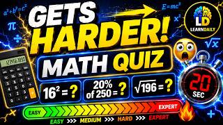 20 Math Questions That Get Harder Every Round 🔥