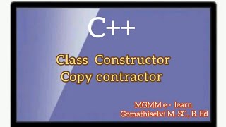 Copy Constructor/ Types of constructor/ Copy Constructor with Example.. in Tamil